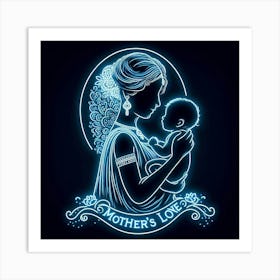 Mother'S Love Neon Art Print