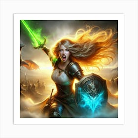 Girl With A Sword 1 Art Print