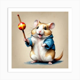 Hamster With A Ball Art Print