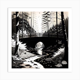 Bridge In The Woods 1 Art Print