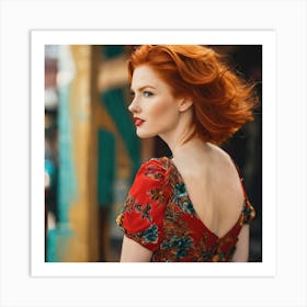 Red Haired Woman 3 Art Print