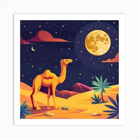 Camel In The Desert 3 Art Print