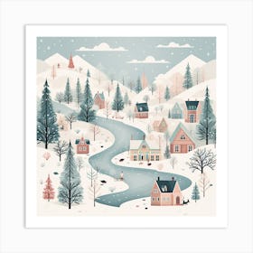 Winter Village 9 Art Print