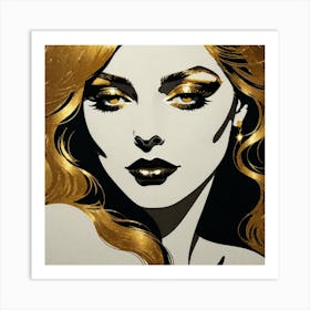 Gold And Black 3 Art Print