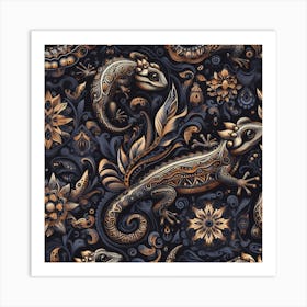 GOLD LIZARD Art Print