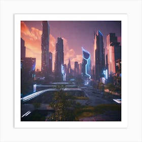 Futuristic Cityscape 201 Art Print