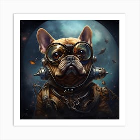 Frenchie In Space Art By Csaba Fikker 003 Art Print