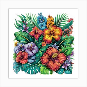 Tropical Flowers 3 Art Print