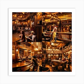 Wild West Sallon Bar Art Print