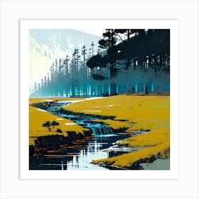 Stream In The Mountains Art Print