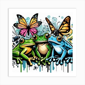 Frog Street Art 19 Art Print