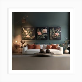 Floral Living Room Art Print