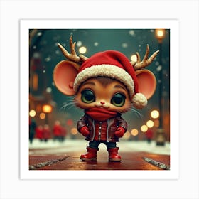 Santa Mouse 3 Art Print