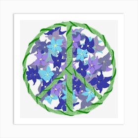 Peace Sign With Flowers Art Print