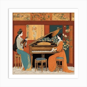 Asian Women At The Piano 1 Art Print