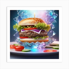 Burger In The Glass Art Print