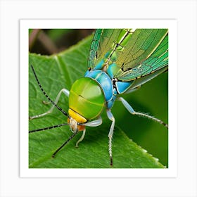 Green And Yellow Butterfly Art Print