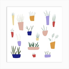 Potted Plants Square Art Print
