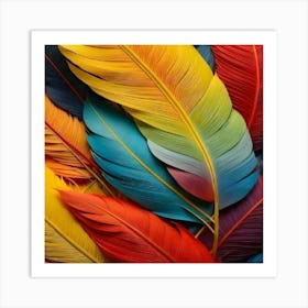 Colorful Feathers Art Print