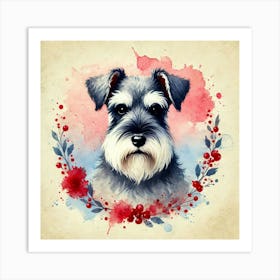 Watercolor Miniature Schnauzer 3 Art Print