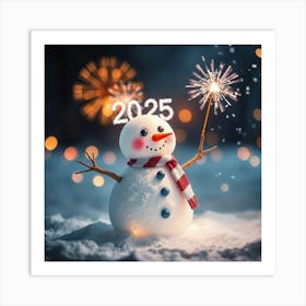 Asm Snowman Celebrating The New Year 2025 C13587fe 359b 416a A8cd 4e54f782f512 Art Print