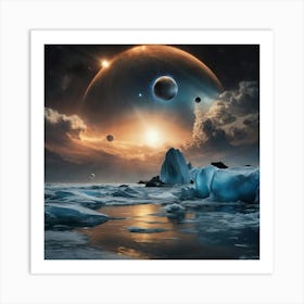 Ice Floes And Planets Art Print