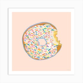 Sprinkle Donut - Pink Art Print