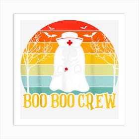 Boo Boo Crew Nurse Ghost Funny Halloween Costume Vintage Art Print