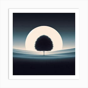 Tree In The Moonlight Art Print