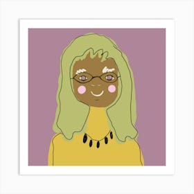 Portrait Of A Woman With Glasses Art Print