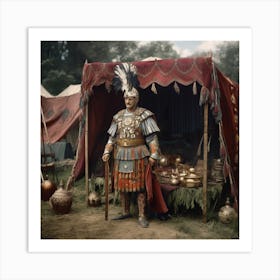 Roman Soldier In A Tent Art Print