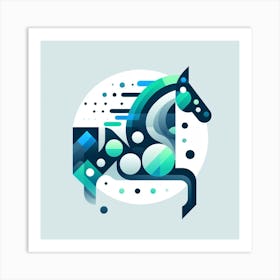 Geometric Art Horse 4 Art Print