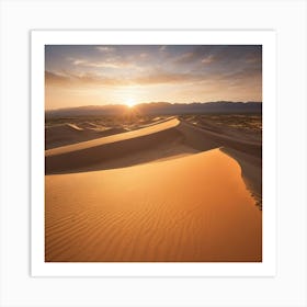 Sunset In The Desert paintings art print 1 Art Print