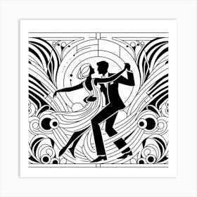 Deco Dancers 2 Art Print