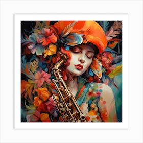 Saxophone Girl 2 Art Print