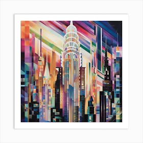 Art Deco towering skyscrapers Art Print