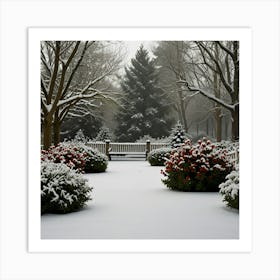 Snowy Park Art Print