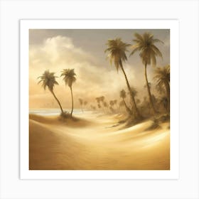 Palm Trees In The Desert Art Print