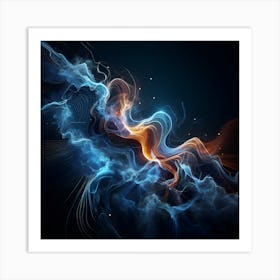 Symphony In Orange And Blue 1 Art Print