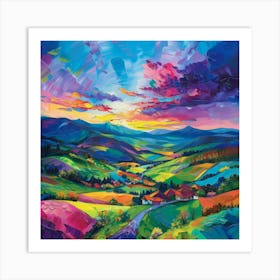 Sunset In The Valley Art Print