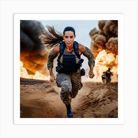 Army Woman in Battlefield 3 Art Print