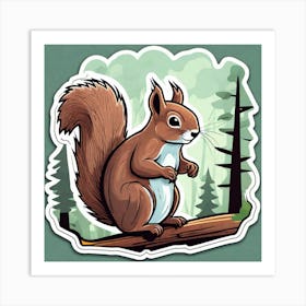 Squirrel In The Woods 49 Art Print