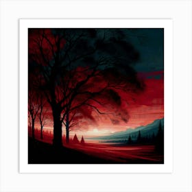 Red Sunset 3 Art Print