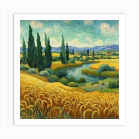 Van Gogh Painted A Wheat Field With Cypresses On The Banks Of The Nile River 3 Art Print