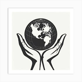 Earth In Hands Art Print