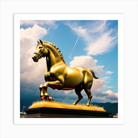 Golden Horse Art Print