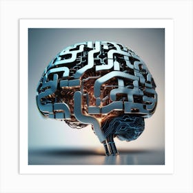 Brain With Circuit Board 1 Art Print