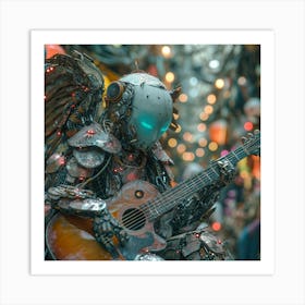 Robot Guitar Player Art Print