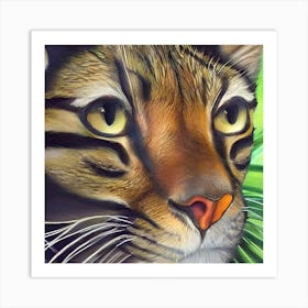 Pretty Jungle Cat Portrait Art Print