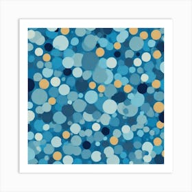 Blue Polka Dots Art Print